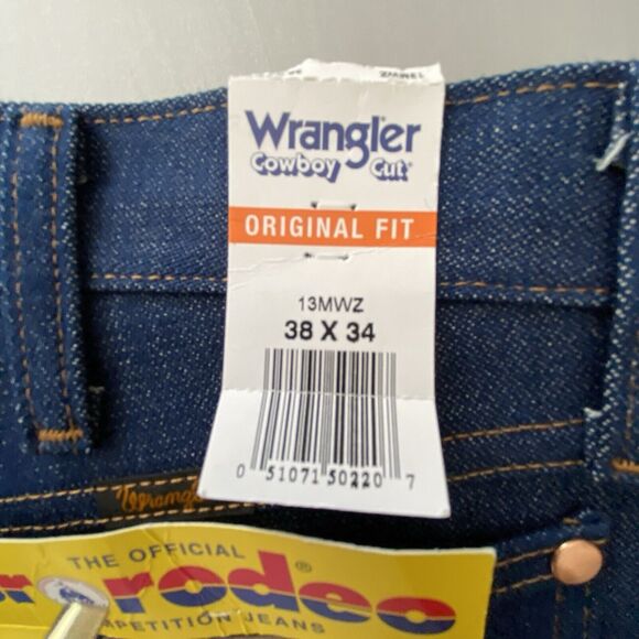 Vintage Wrangler 13mwz Jeans cowboy Cut 38x34 Pro rodeo western Deadstock NOS - Picture 4 of 9